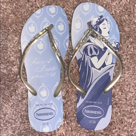 Havaianas Shoes - Havaianas Snow White bride diamond flip flops 7 8
